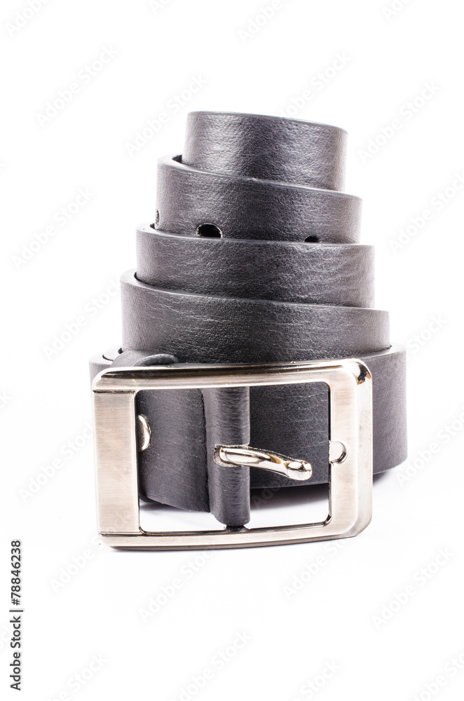 black leather belt isolated on white background black leather belt isolated on white background