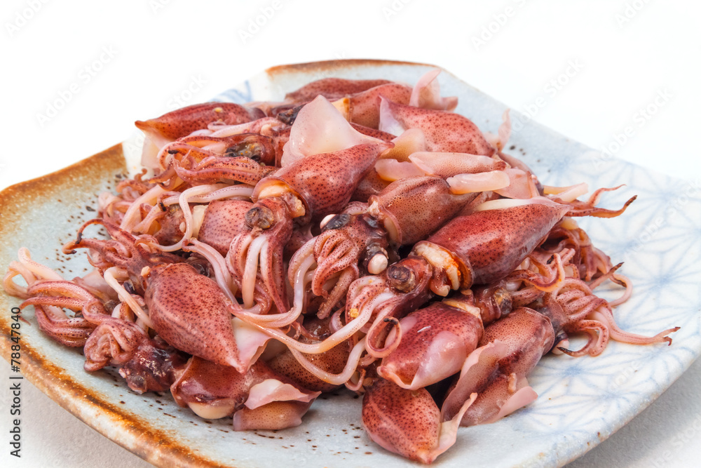 Boiled tiny squids, Japanese healthy food Boiled tiny squids, Japanese healthy food