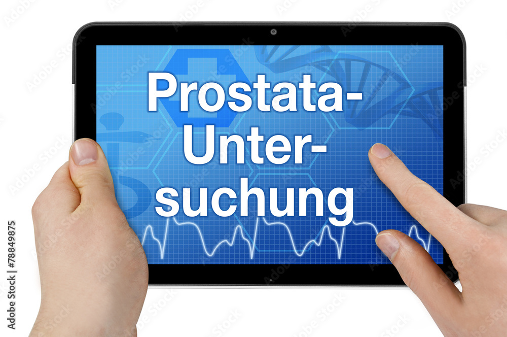 Tablet mit Interface und Prostatauntersuchung Tablet mit Interface und Prostatauntersuchung
