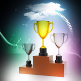 Three trophy isolated in white