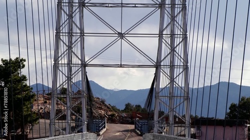 Tilt shot of the Royal Gorge bridge in Colorado