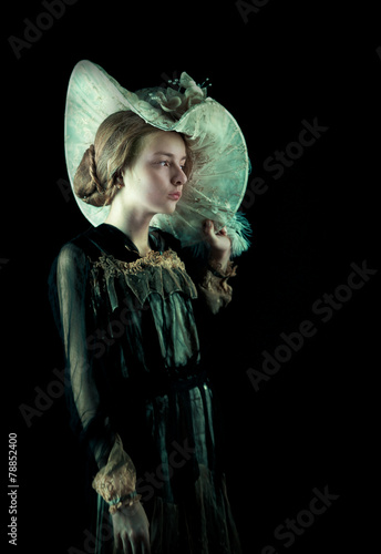 Sad beauty with hat