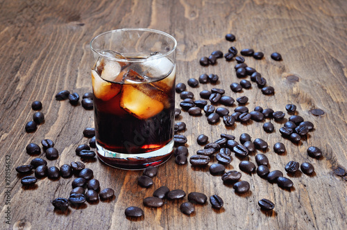 Alcohol liqueur with coffee beans