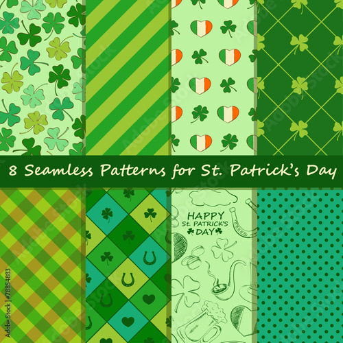 Set of St. Patrick's Day seamless pattern
