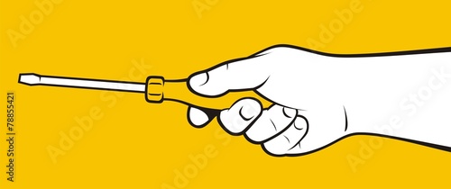 Hand with screwdriver