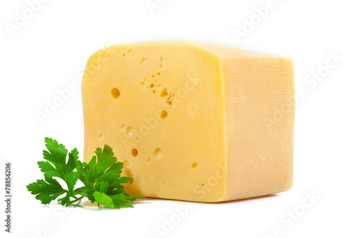 Cheese and parsley leaf.
