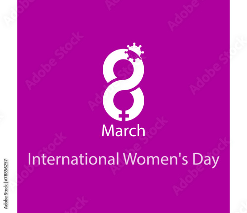 Creative design piece for women`s day on purple background