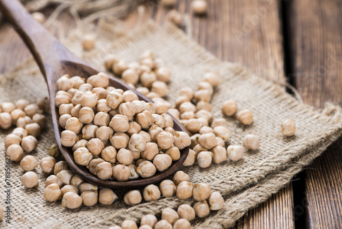 Chick Peas on a Wooden Spoon