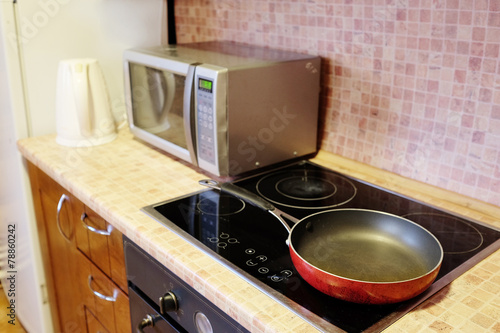 Frying pan on the induction stove