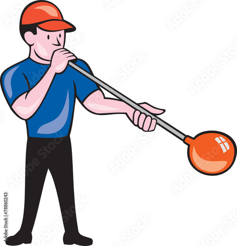 Glassblower Glassblowing Isolated Cartoon