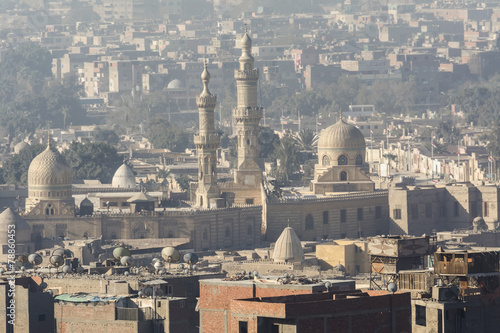 Islamic quarter of Cairo seen from the Saladin Citadel (Egypt) #78860453