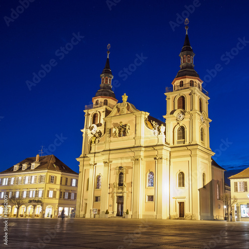 Stadtkirche Ludwigsburg bei Nacht