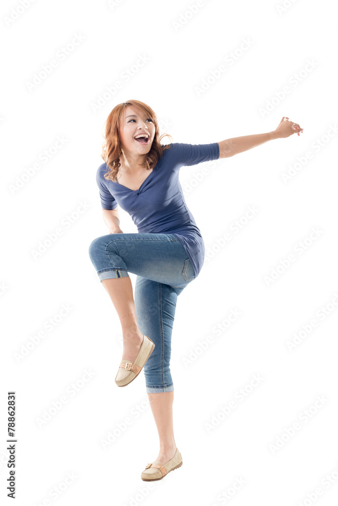 Excited Asian young girl Excited Asian young girl
