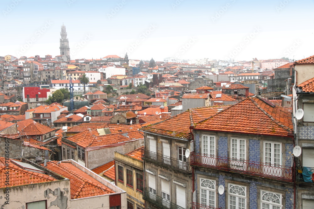 Obraz premium Old town of Porto from above, Ribeira quarter,Portugal
