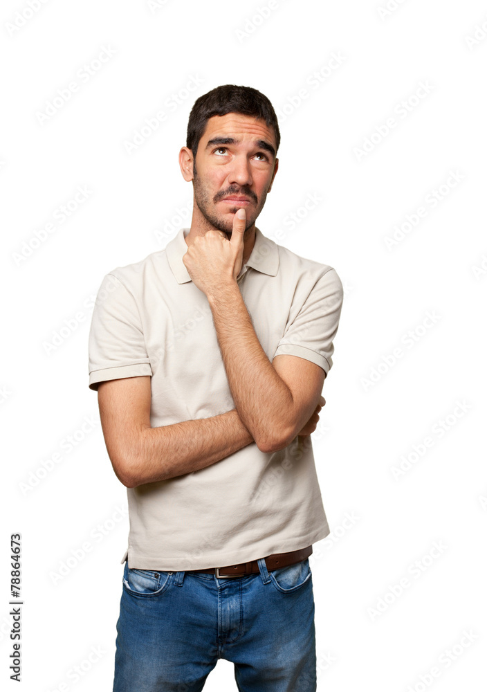 Thoughtful young man Thoughtful young man