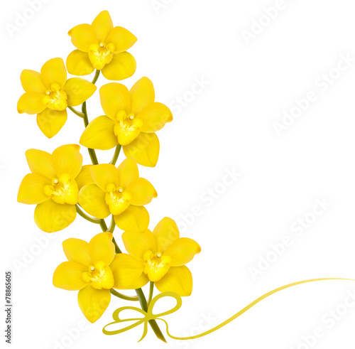 Holiday yellow flowers background. Vector.