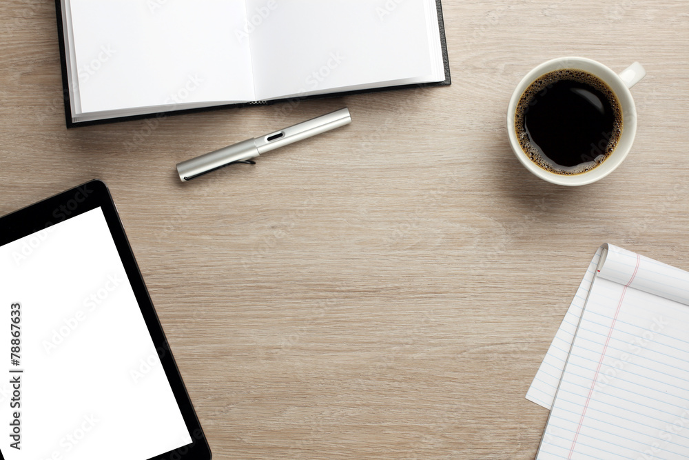 Cluttered office desk background Cluttered office desk background