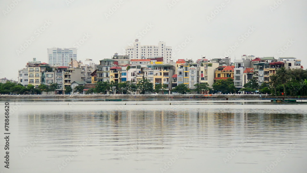 Hanoi Vietnam - Colorful Apartment Buildings on a Scenic Lake Hanoi Vietnam - Colorful Apartment Buildings on a Scenic Lake