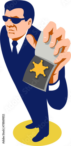 Secret Agent ID Badge Retro