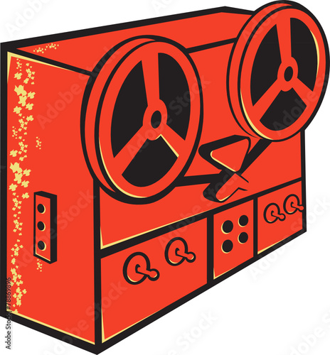 Tape Recorder Reel Cassette Deck Retro