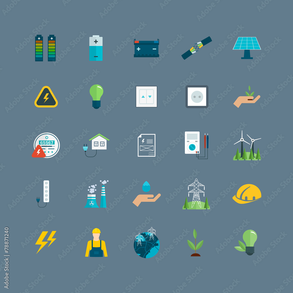 Power energy, eco friendly icons Power energy, eco friendly icons