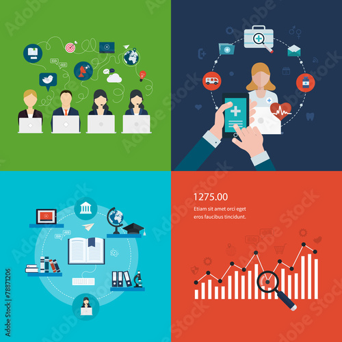 Concept of social media network, project management, strategic