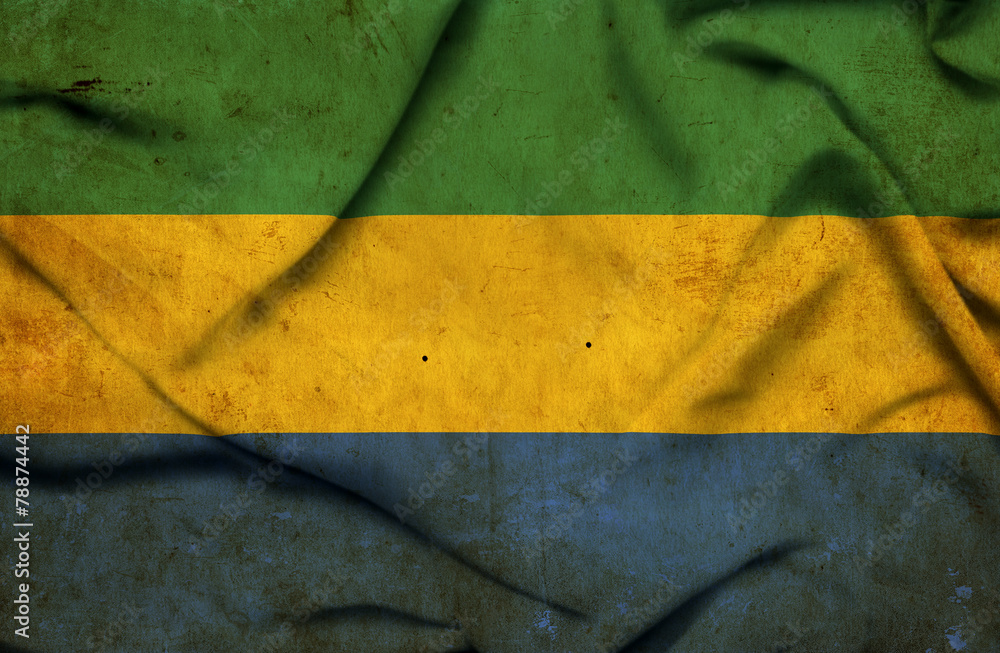 Gabon waving flag