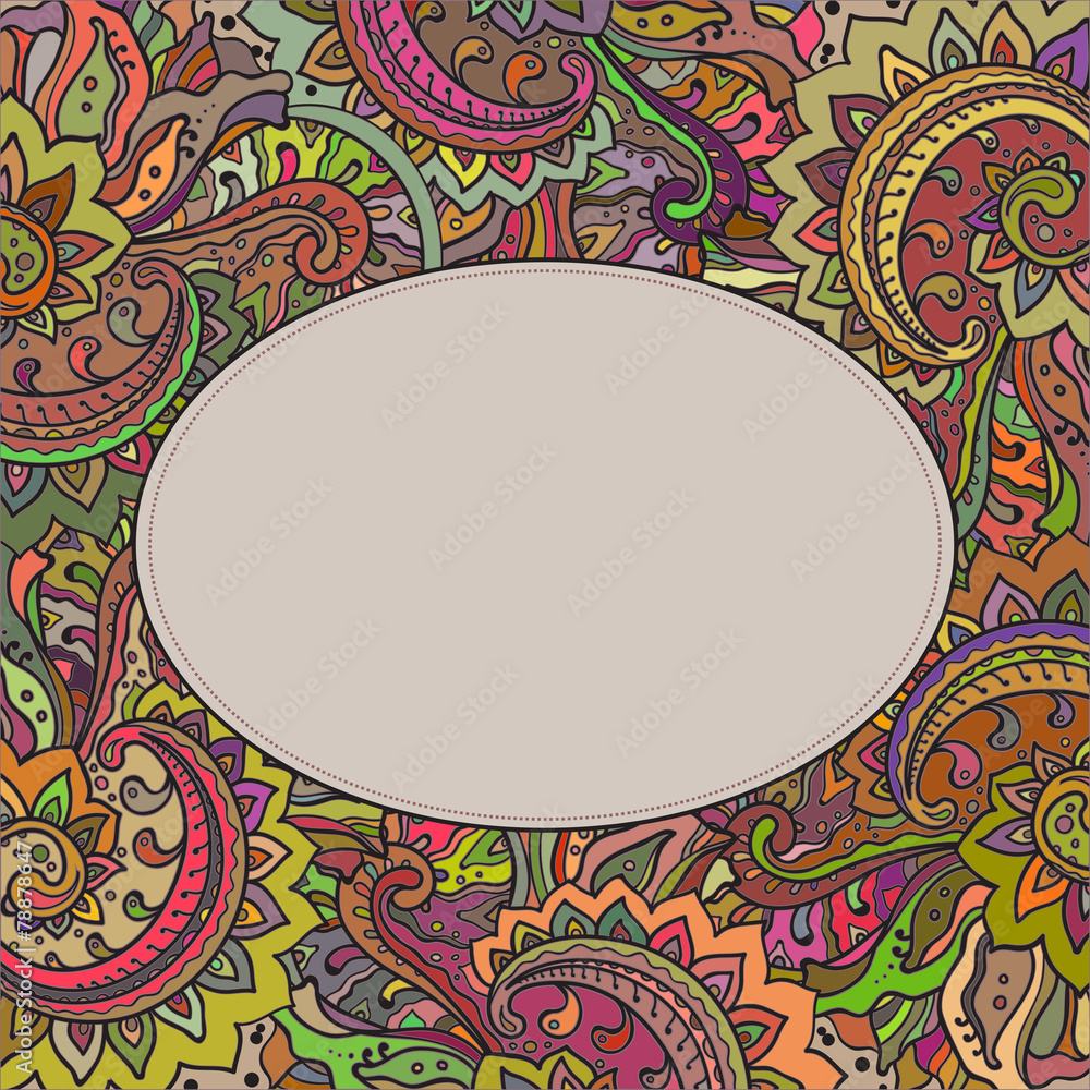Vector frame of the indian floral ornament Vector frame of the indian floral ornament