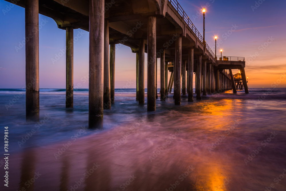 The pier at twilight, in Huntington Beach, California.