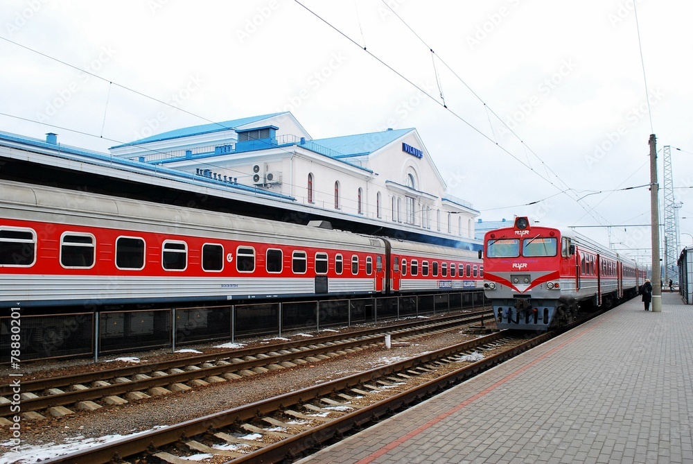 Train station in capital of Lithuania Vilnius city