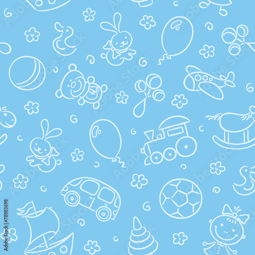 Seamless pattern with toys