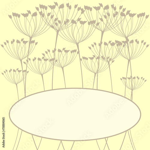 Greeting card with fennel inflorescence