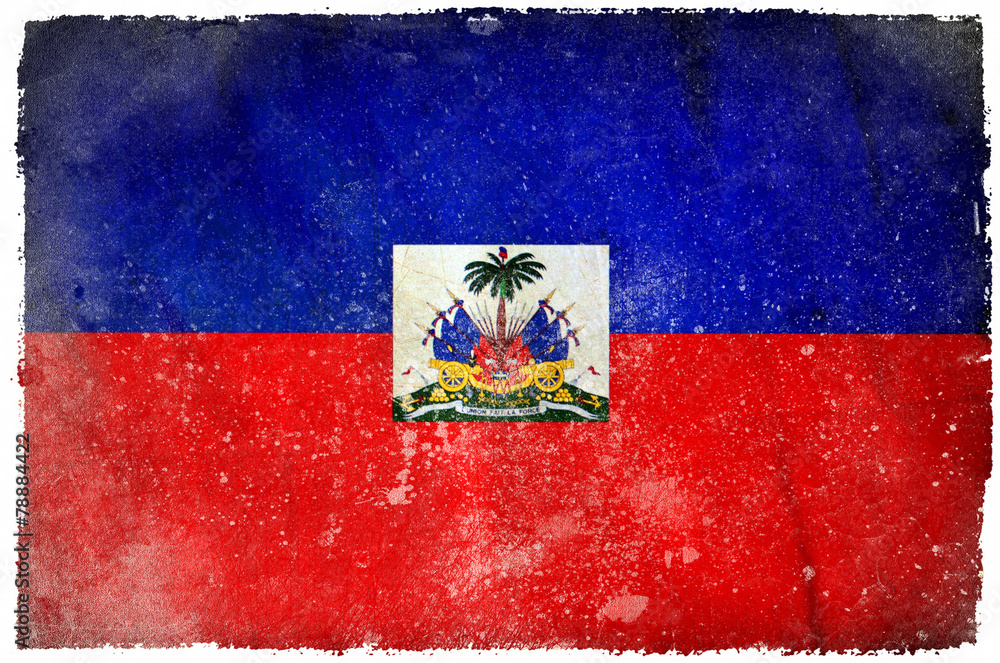Haiti grunge flag