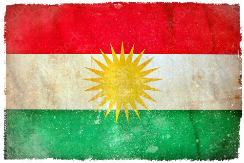 Fotografie Kurdistan grunge flag