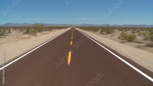 Speeding Down Abandon Mojave Desert Road