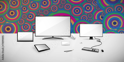 CIRCLE EMPTY LIVING ROOM VECTOR SET