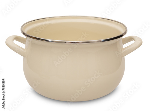Stainless steel pot.
