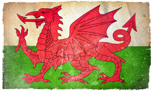 Wales grunge flag