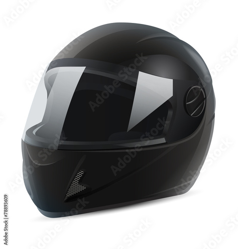 black motorcycle helmet vector