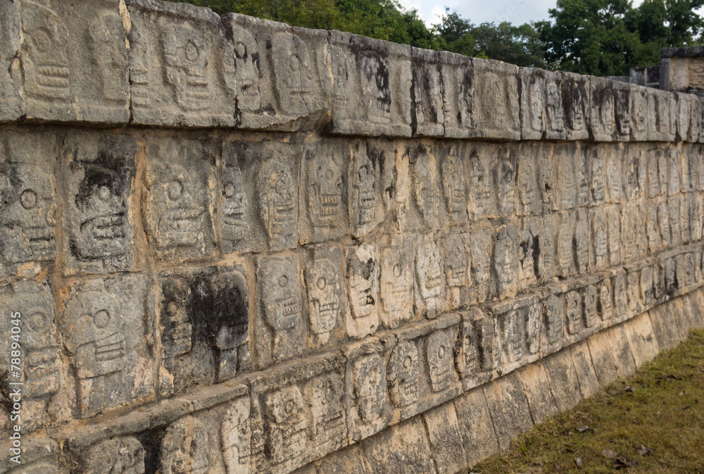 custom made wallpaper toronto digitalSkull ornament in Chichen Itza archaeological sight, Mexico