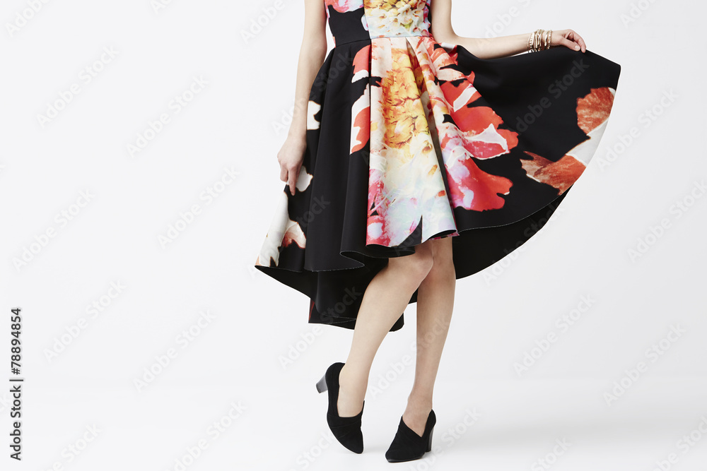 Woman posing in fashionable dress Woman posing in fashionable dress
