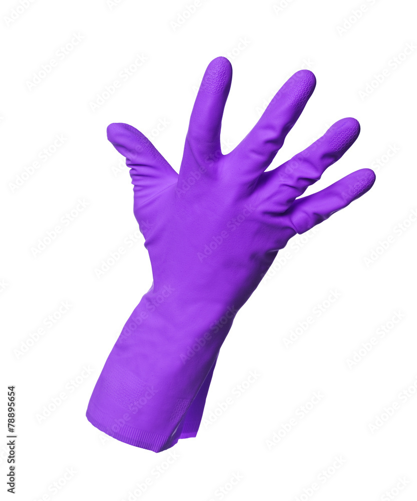 Purple protection glove isolated on white background Purple protection glove isolated on white background