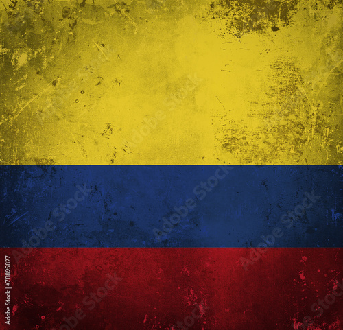 Grunge flag of Colombia
