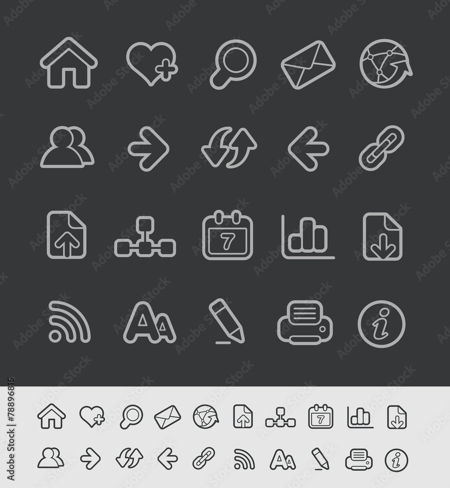 Fototapeta premium Web Icons -- Black Line Series
