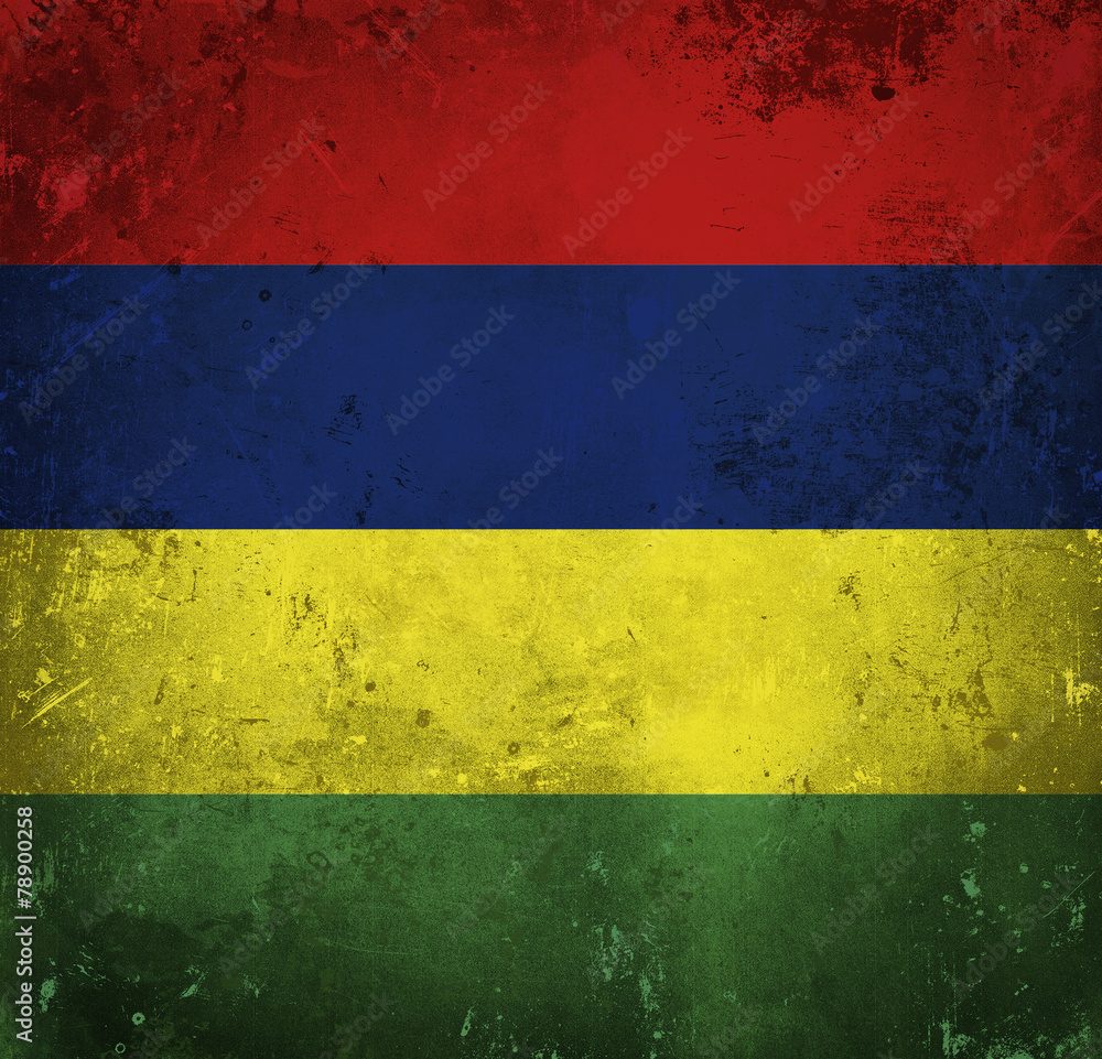 Grunge flag of Mauritius