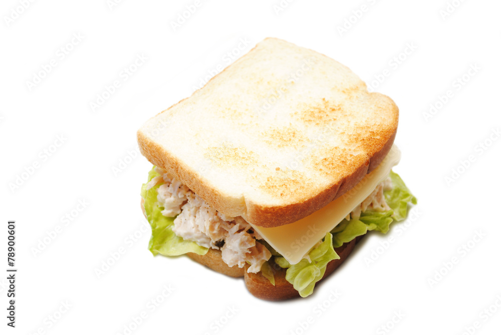 Chicken Salad Sandwich with Lettuce & Cheese Chicken Salad Sandwich with Lettuce & Cheese