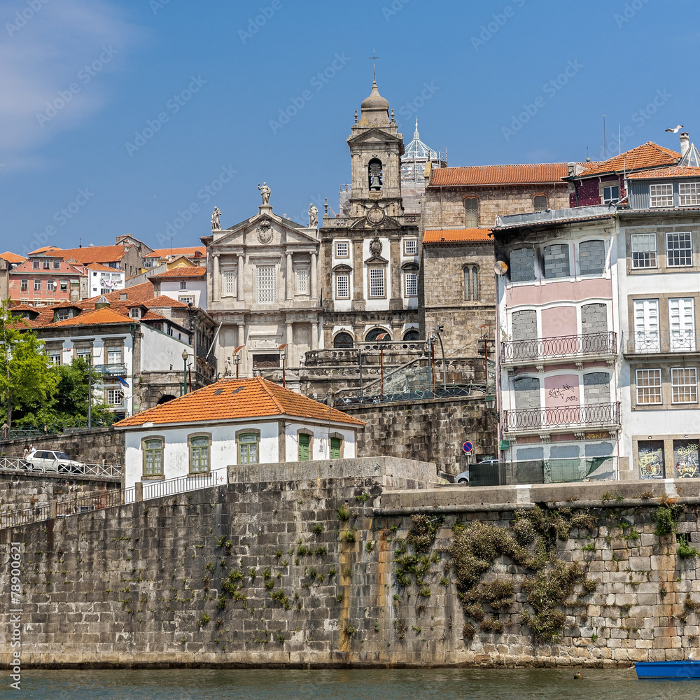 Portugal , Porto . Church of Saint Francisco from Duero.
