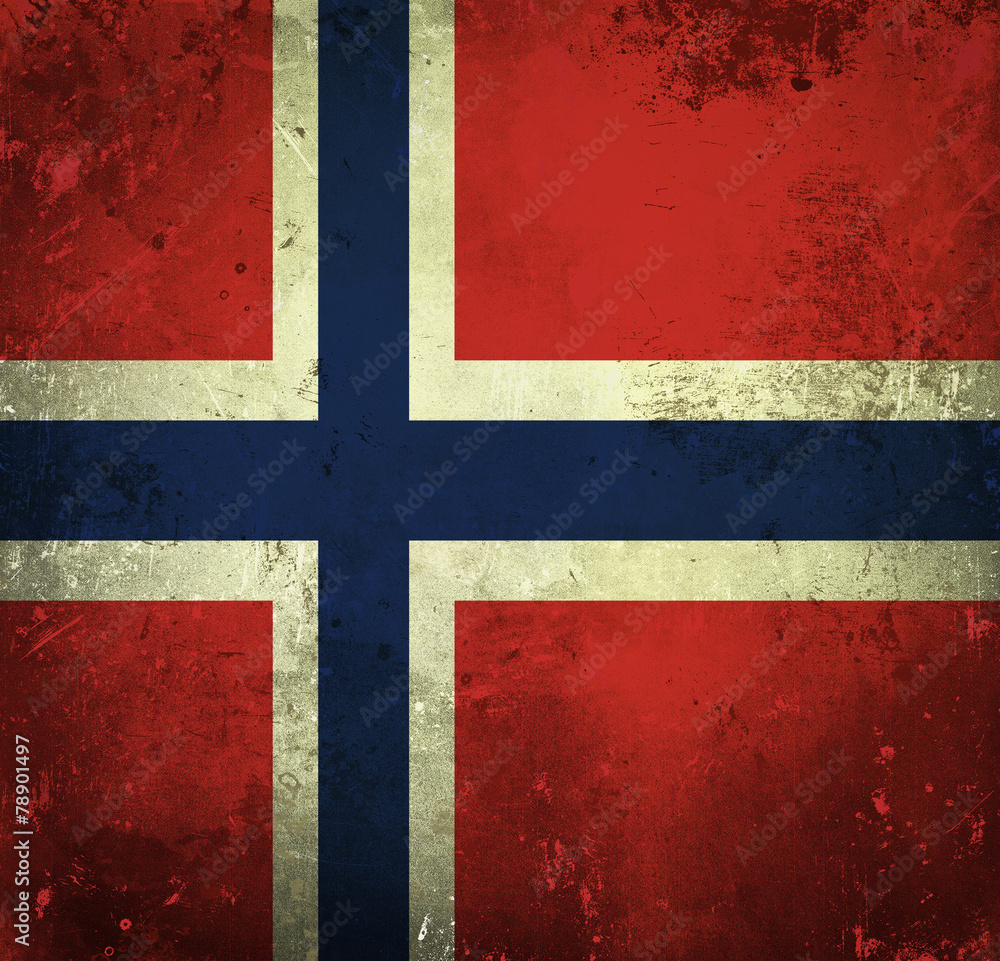 Grunge flag of Norway