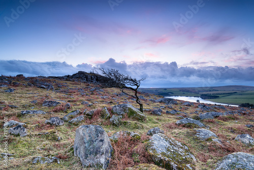 Dusk at Tregarrick Tor photo