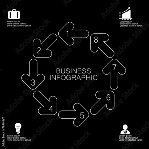 business info graphic arrows circle vector